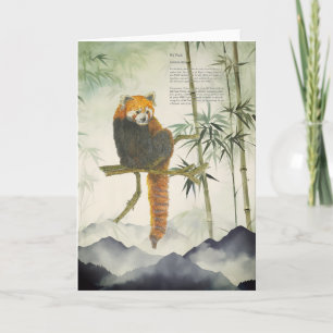 Gefährdeter handgemalter Roter Panda Karte