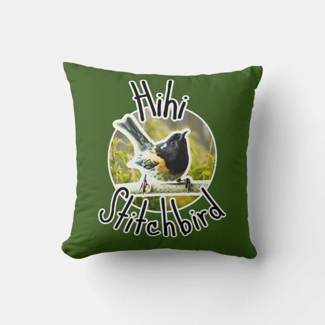 Gefährdeter Hihi-Vogel - nz stitichbird Throw Kiss Kissen (Vorderseite)