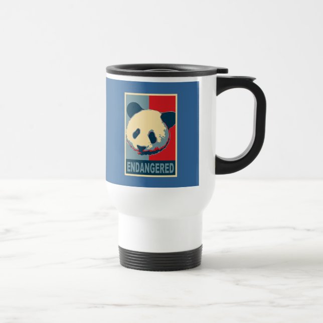 Gefährdeter Panda-Pop-Kunst-Entwurf Reisebecher (Rechts)