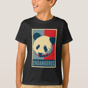 Gefährdeter Panda-Pop-Kunst-Entwurf T-Shirt