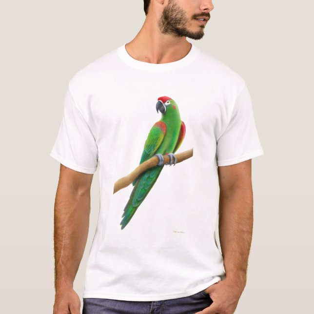 Gefährdeter roter konfrontierter Macaw-Papageien-T T-Shirt (Vorderseite)