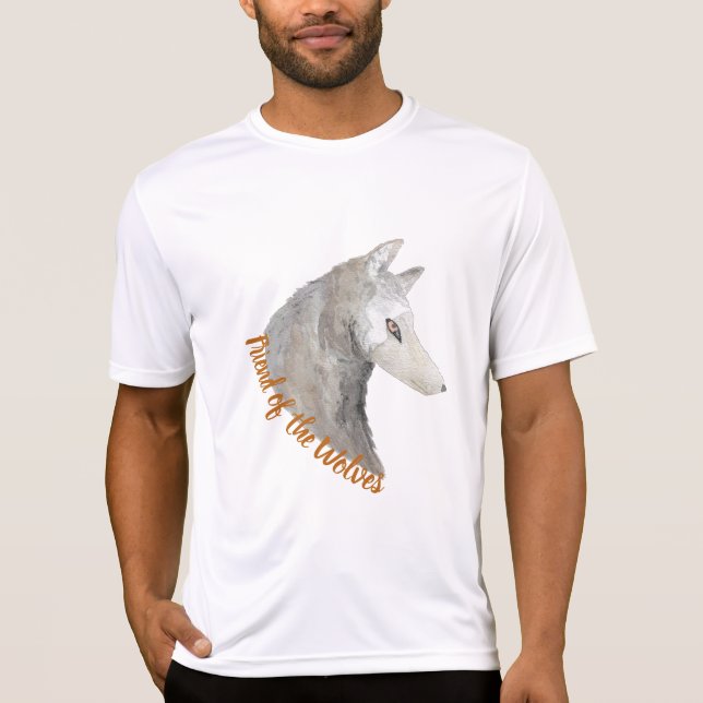 Gefährdeter Tierfreund-Wolfen Wasserfarbenwolf T-Shirt (Vorderseite)