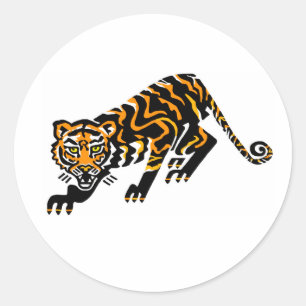 Gefährdetes Tier - Coole Wildkatze - TIGER - Natur Runder Aufkleber