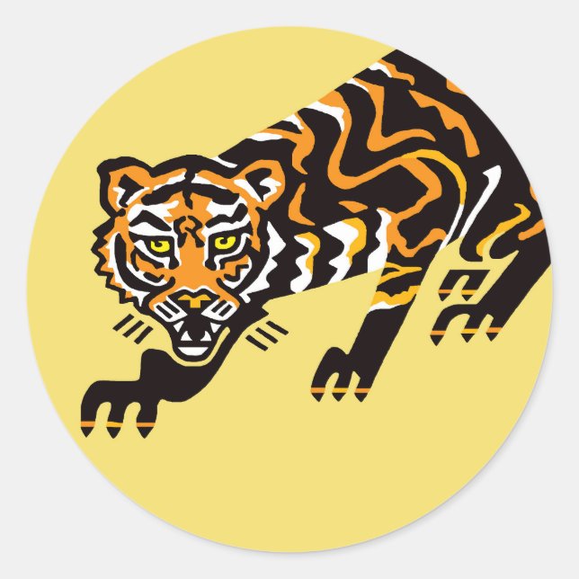 Gefährdetes Tier - Coole Wildkatze - TIGER - Natur Runder Aufkleber (Vorderseite)