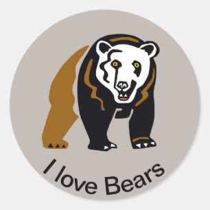 Gefährdetes Tier - I Liebe BEARS - Wildtiere - Runder Aufkleber