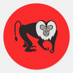 gefährdetes Tier - Löwenschwanz-MACAQUE- Affe - Runder Aufkleber