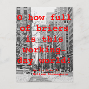 Gefahren der Arbeitswelt, Snowy Manhattan Postkarte