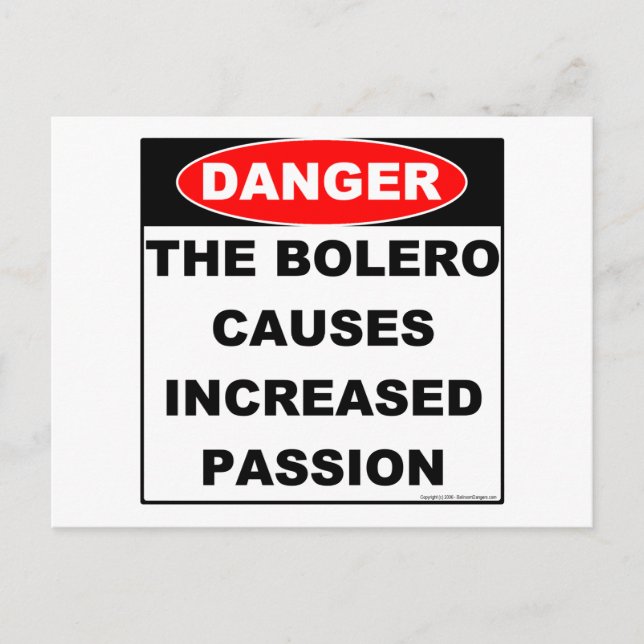 Gefahren der Bolero-Postkarte Postkarte (Vorderseite)