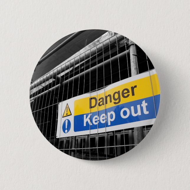 Gefahrenhinweis Behalten Button (Vorderseite)