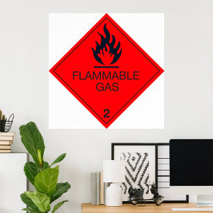 Gefahrenhinweis für das Gefahrenschild "Flammbare  Poster