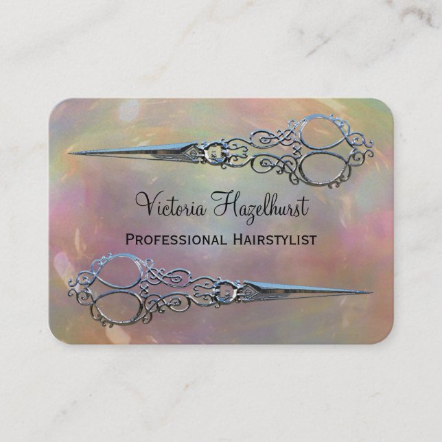 Gefahrenperlen-Doppeltes Scissors berufliches Visitenkarte (Vorderseite)