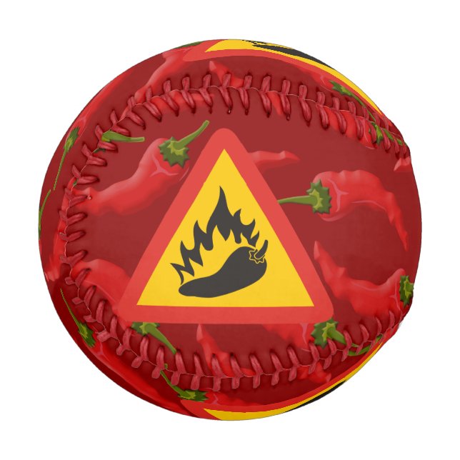 Gefahrenschild für scharfe Pfeffer Baseball (Rückseite Rechts)
