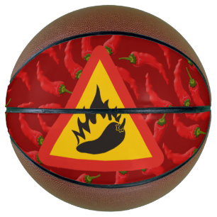 Gefahrenschild für scharfe Pfeffer Basketball