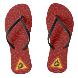 Gefahrenschild für scharfe Pfeffer Flip Flops