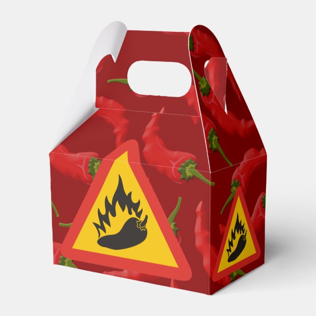 Gefahrenschild für scharfe Pfeffer Geschenkschachtel (Vorderseite)