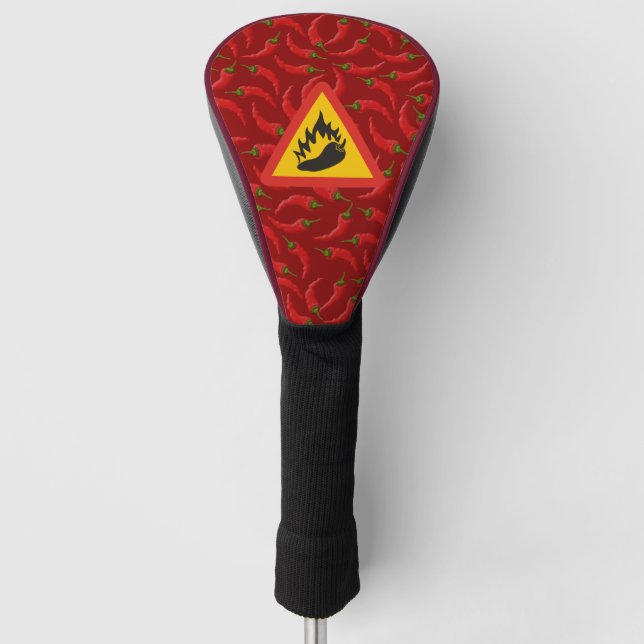 Gefahrenschild für scharfe Pfeffer Golf Headcover (Vorderseite)