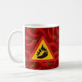 Gefahrenschild für scharfe Pfeffer Kaffeetasse