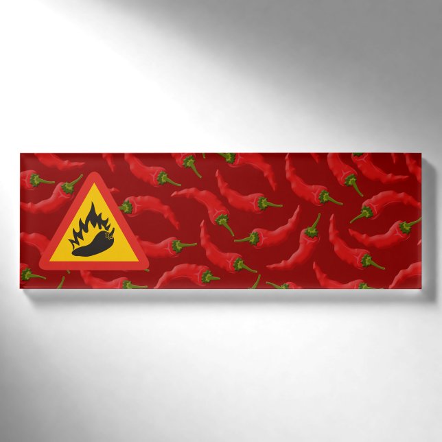Gefahrenschild für scharfe Pfeffer Namenschild (Vorderseite)
