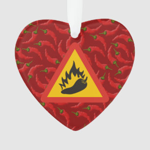 Gefahrenschild für scharfe Pfeffer Ornament