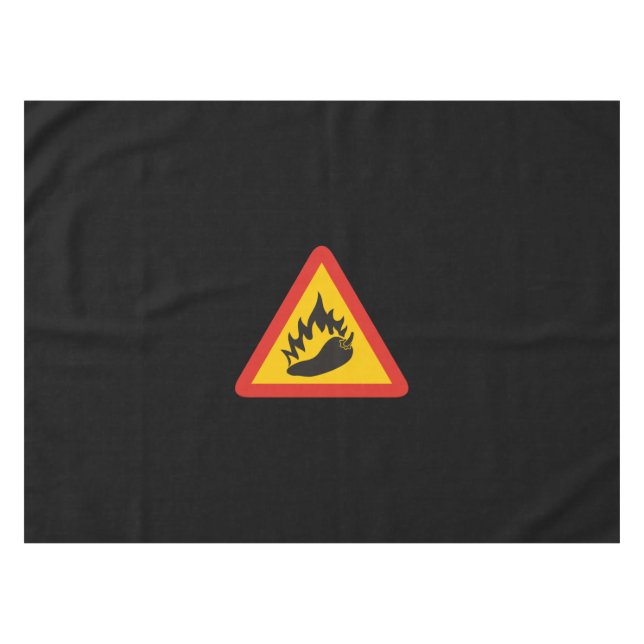 Gefahrenschild für scharfe Pfeffer Tischdecke (Vorderseite (Horizontal))