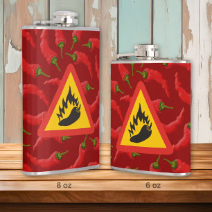 Gefahrenschild scharfe Paprika Flachmann