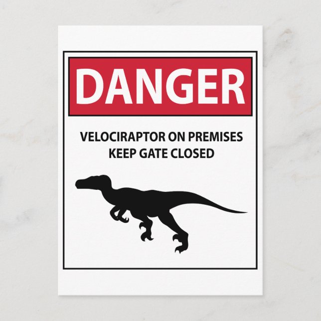 Gefahrensymbol (Raptoren) Postkarte (Vorderseite)