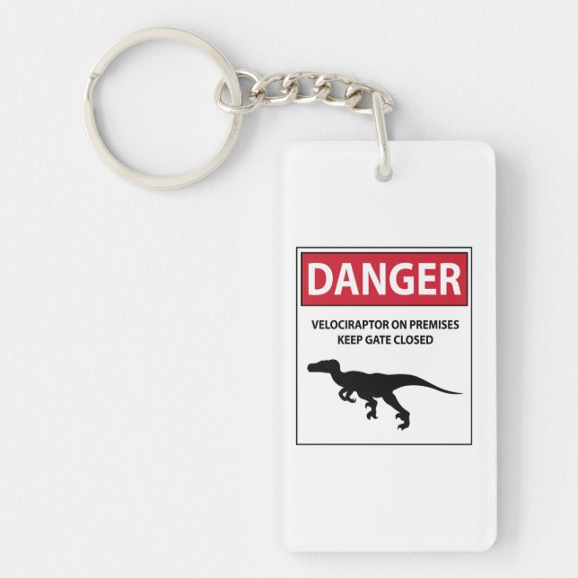 Gefahrensymbol (Raptoren) Schlüsselanhänger (Vorderseite)