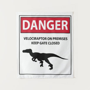 Gefahrensymbol (Raptoren) Wandteppich
