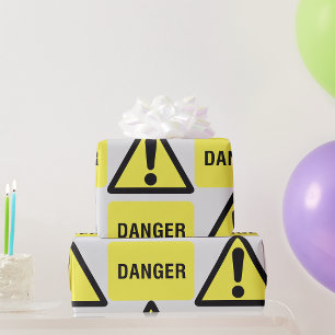Gefahrenwarnschild Gelbes Dreieck Ausrufezeichen Geschenkpapier