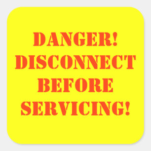 GefahrenWarnschild Quadratischer Aufkleber