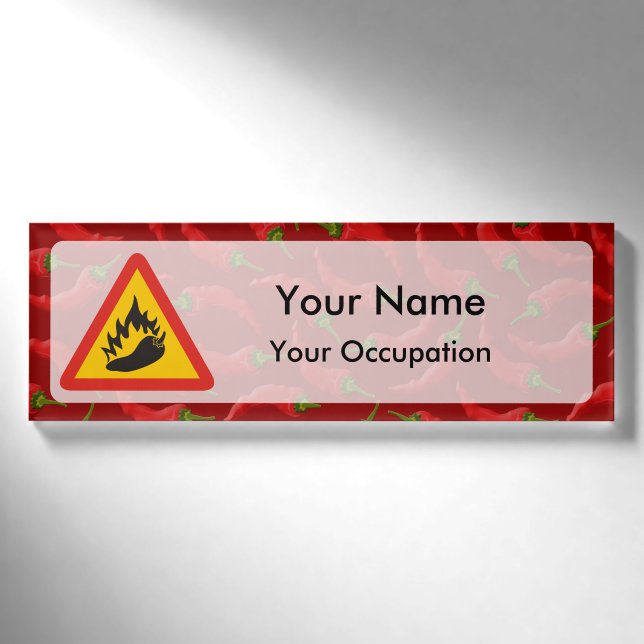 Gefahrenzeichen für Hot Pfeffer Namenschild (Vorderseite)