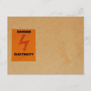Gefahrenzeichen für Strom Postkarte