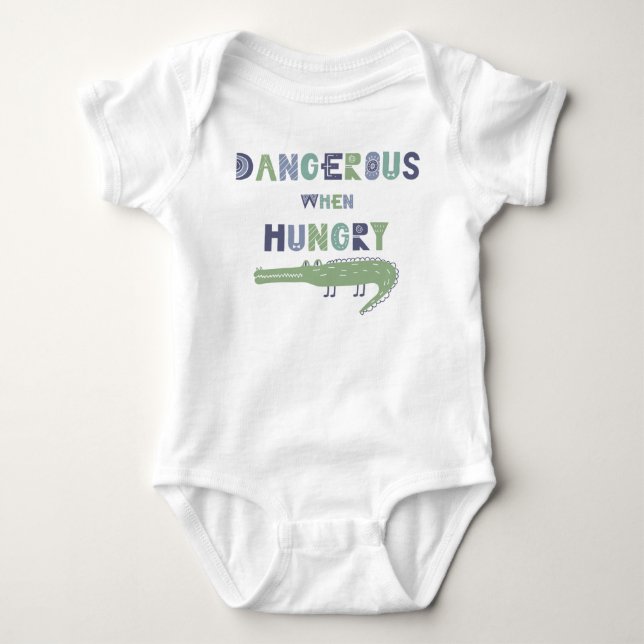 Gefährlich beim hungrigen Babyalligator Baby Strampler (Vorderseite)