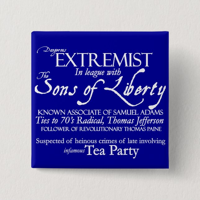 Gefährlicher Extremist: Art-Plakat des 18. Button (Vorderseite)