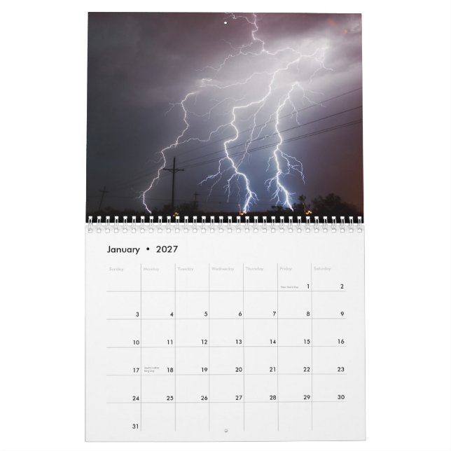 Gefährlicher Kalender des Blitzes 2013 (Jan 2027)