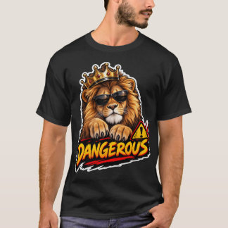 Gefährliches Löwenkönig Cool Boys T-Shirt | Krone