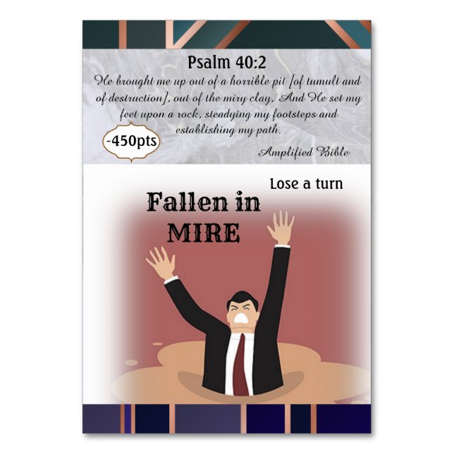 Gefallen an der "Mire Game Card" Tischnummer (Rückseite)