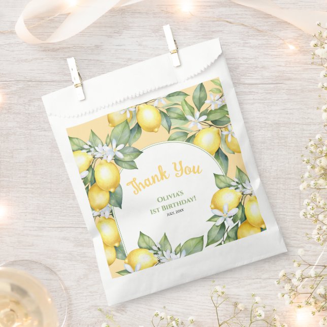 Gefallen Bag Lemon citru Geburtstag. Geschenktütchen (Ausgeschnitten)