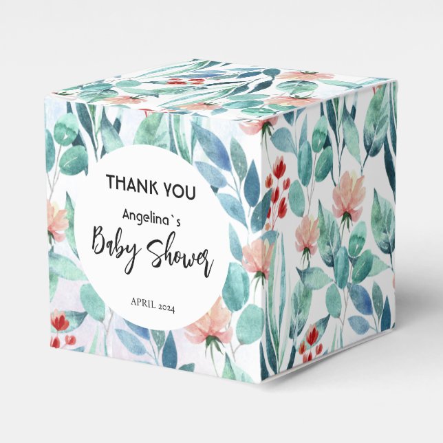 Gefallen Box für Babydusche mit niedlichem Design. Geschenkschachtel (Vorderseite)