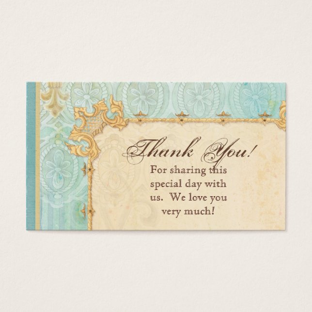 Gefallen Geschenkkarten - Fleur di Lys Damask 2 -  (Vorderseite)