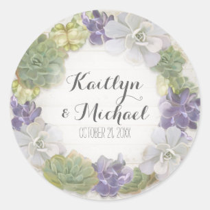 Gefallen Geschenktaschen Aufkleber Sukkulent Holz 