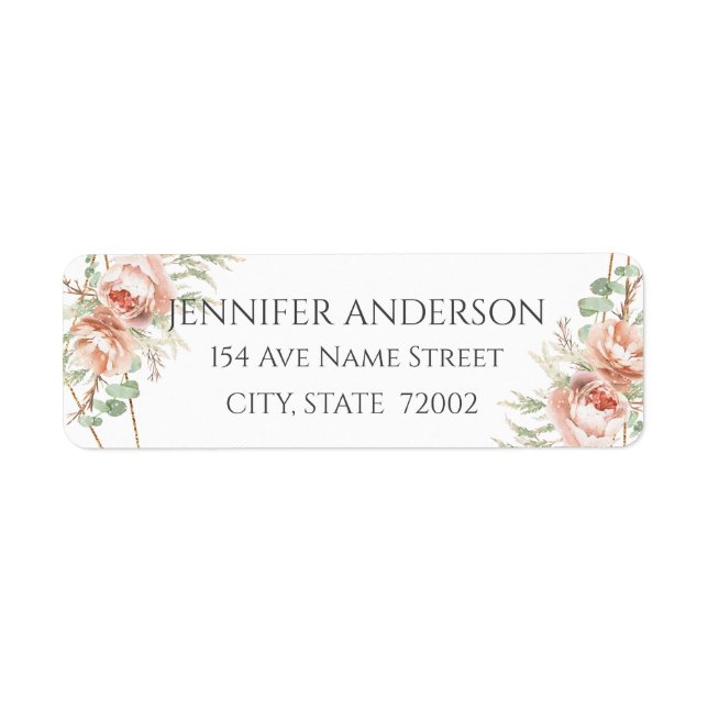 Gefallen Sticker Wedding Blush Rose (Vorne)