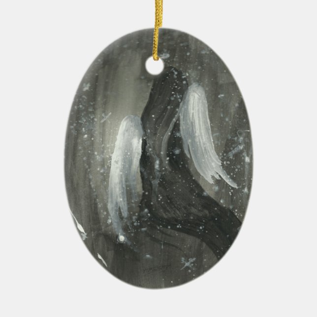 Gefallene Engelsverzierung Keramik Ornament (Vorne)