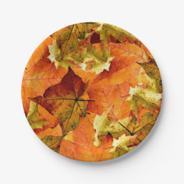 Gefallene Herbstleaves Pappteller