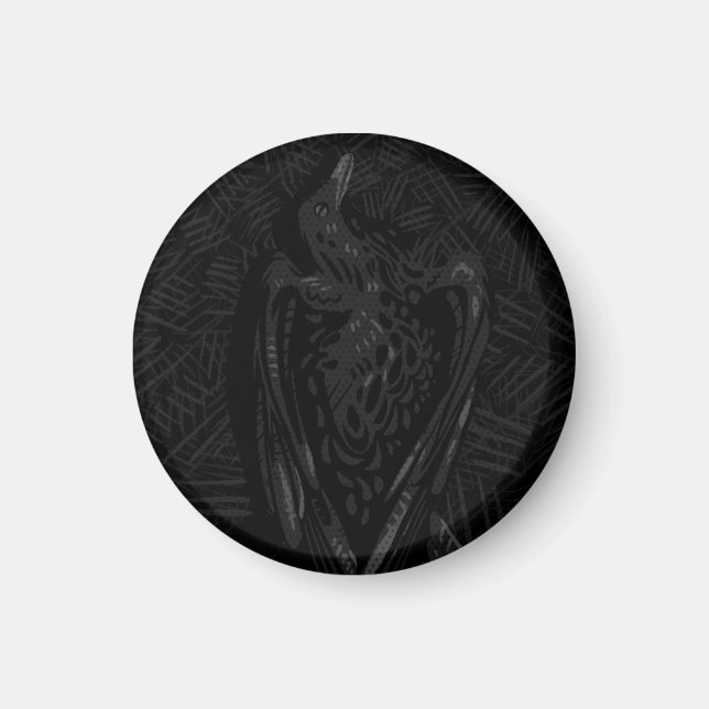 Gefallene Krähe Magnet (Vorne)