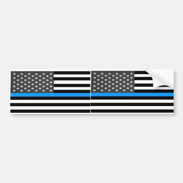 Gefallene Polizei-Flagge Autoaufkleber (Vorne)