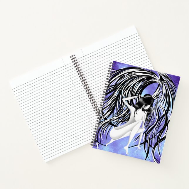 Gefallener Engel grau blau monochrom  Notizbuch (Innenseite)
