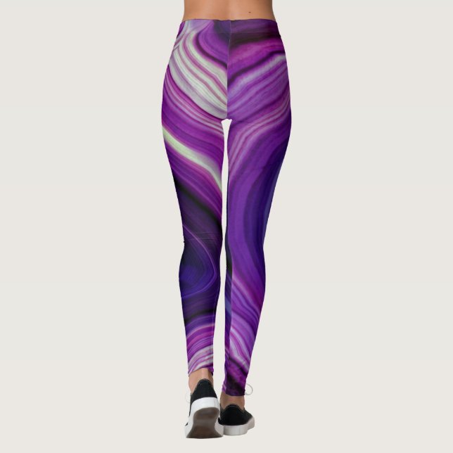 Gefallener Wirbelnder Lila-Geode Leggings (Rückseite)