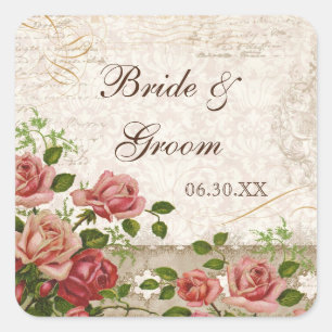 Gefällige Sticker oder Siegel, Trellis Rose Vintag