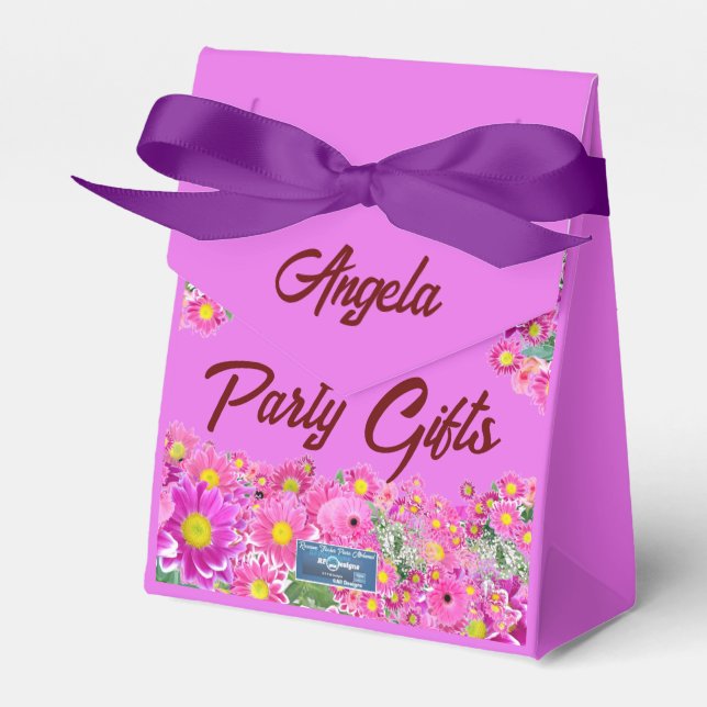 Gefälligkeitsbox Bow3(Pink Blume Mix) RFPMDesign © Geschenkschachtel (Vorderseite)
